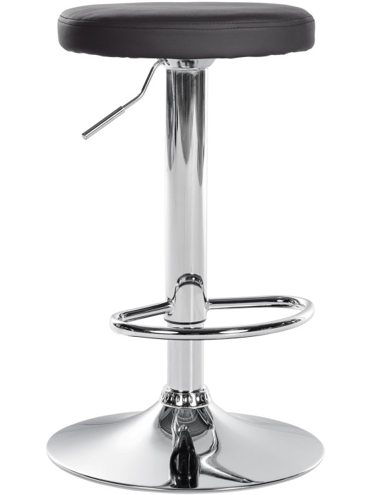 Banqueta alta Ponte couro sintético cromado, preto Banqueta alta Ponte couro sintético cromado, preto