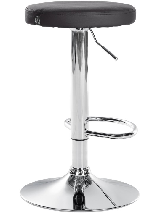 Banqueta alta Ponte couro sintético cromado, preto Banqueta alta Ponte couro sintético cromado, preto