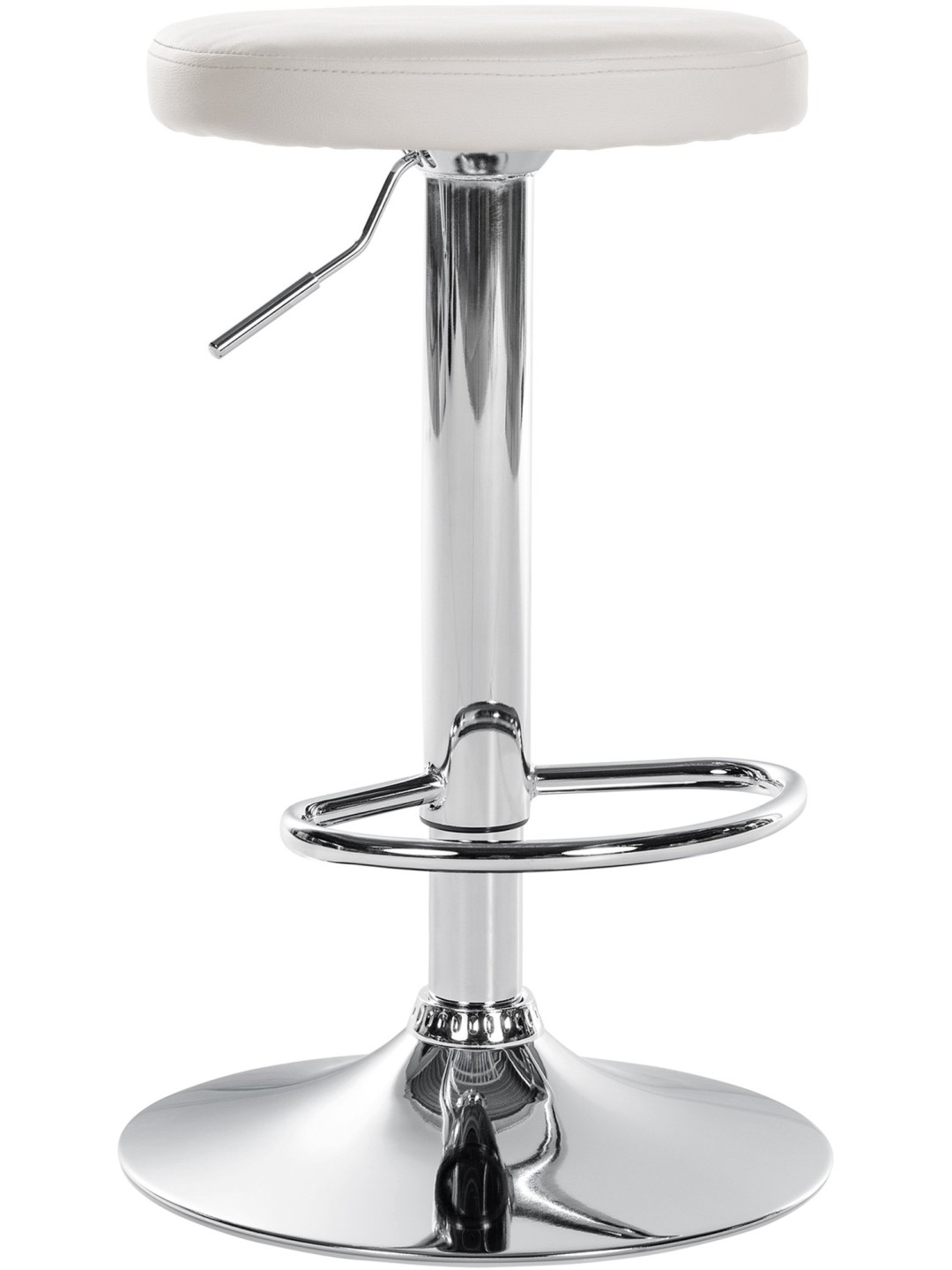 Banqueta alta Ponte couro sintético cromado, branco