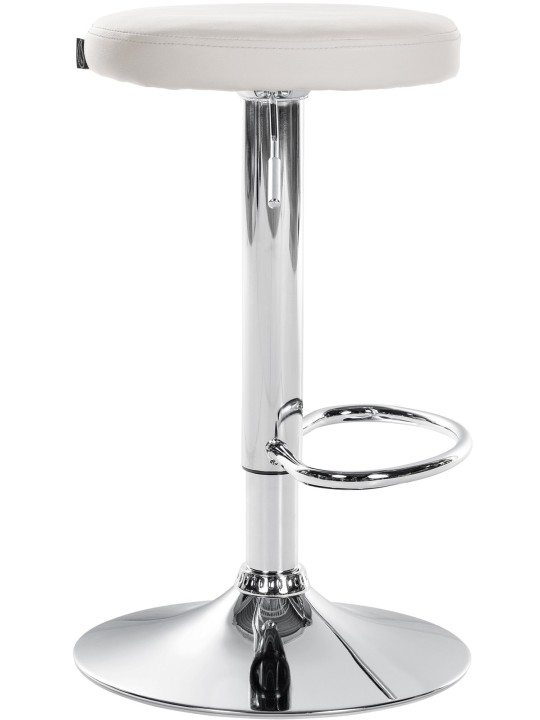 Banqueta alta Ponte couro sintético cromado, branco