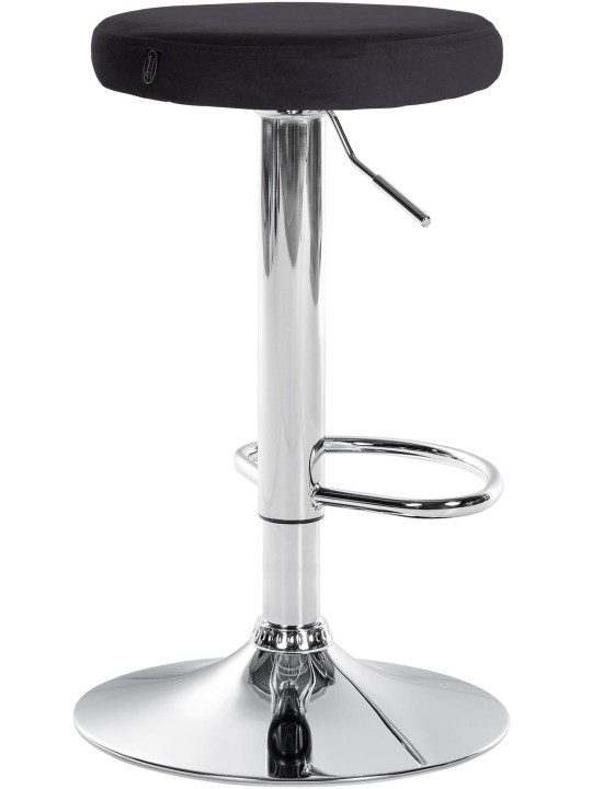 Banqueta alta Ponte veludo cromado, preto