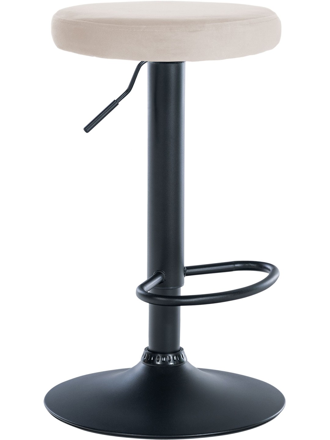 Banqueta alta Ponte veludo, creme