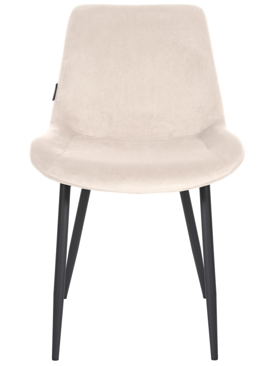 Cadeira de jantar Victoria em veludo, creme