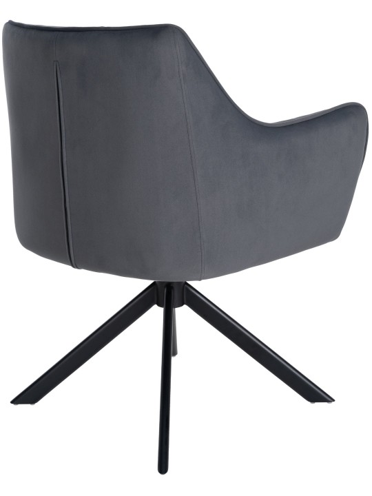 Cadeira de jantar giratória de veludo, cinza escuro