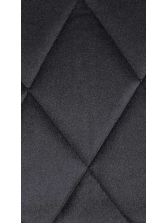 Banqueta alta Lazio veludo cromado, cinza escuro