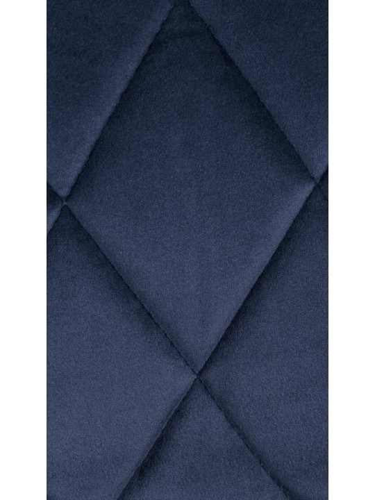 Banqueta alta Lazio veludo cromado, azul