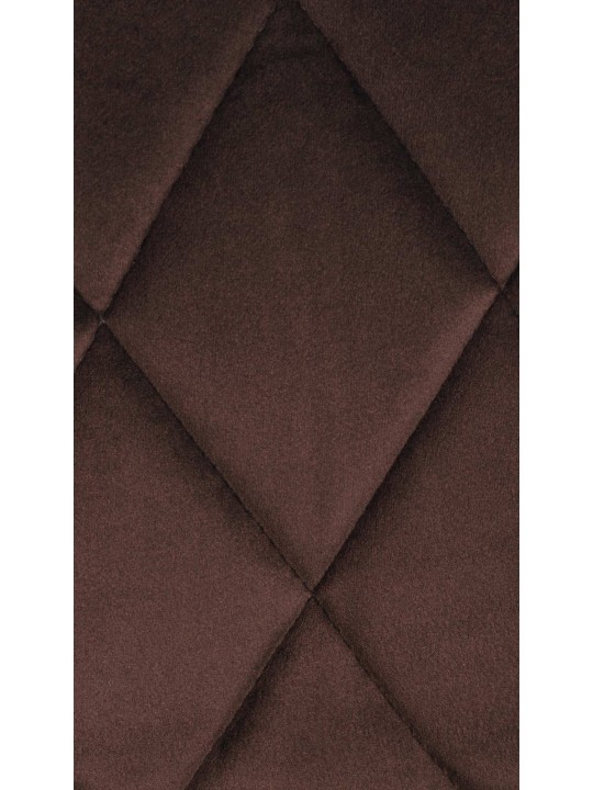 Banqueta alta Lazio veludo cromado, castanho