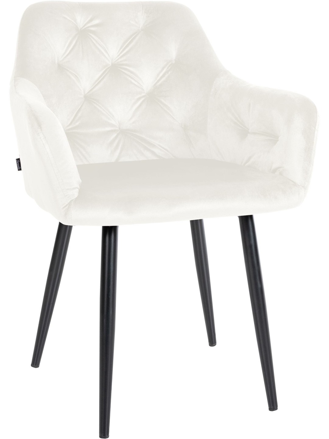 Cadeira de jantar de veludo Stanley, creme