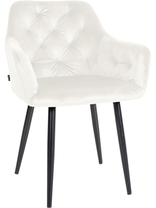 Cadeira de jantar de veludo Stanley, creme