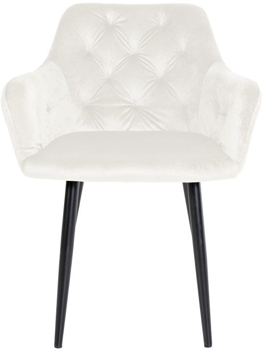 Cadeira de jantar de veludo Stanley, creme