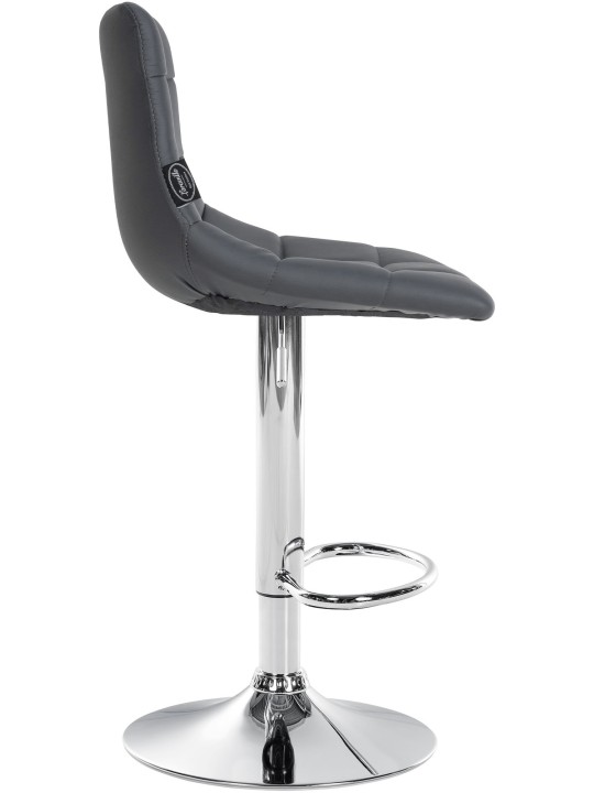 Conjunto de 2 bancos altos Jerry em couro sintético cromado, cinza