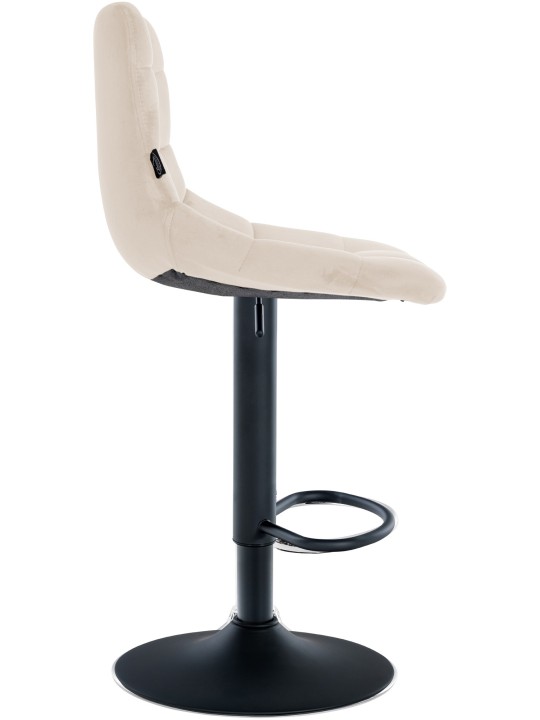 Conjunto de 2 bancos altos em veludo Jerry, creme