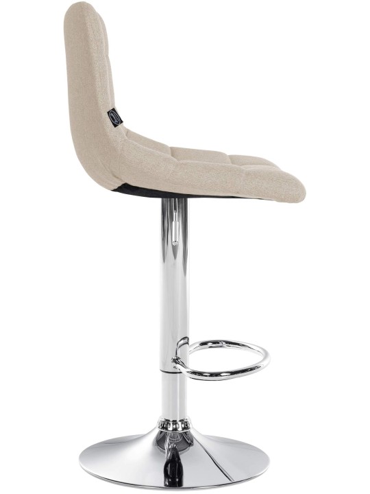 Conjunto de 2 bancos altos em tecido Jerry cromado, creme Conjunto de 2 bancos altos em tecido Jerry cromado, creme