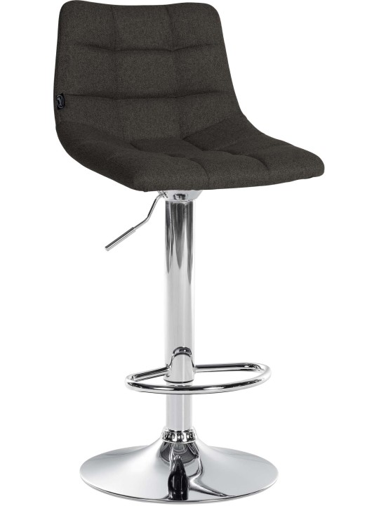 Conjunto de 2 bancos altos em tecido Jerry cromado, cinza escuro