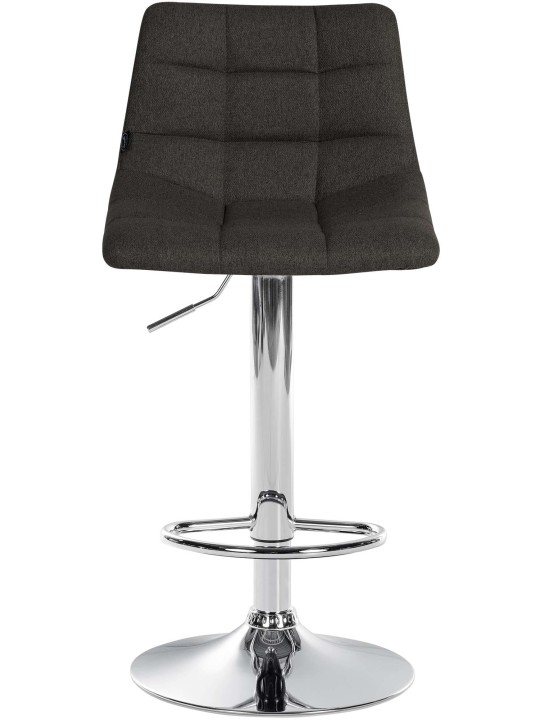 Conjunto de 2 bancos altos em tecido Jerry cromado, cinza escuro