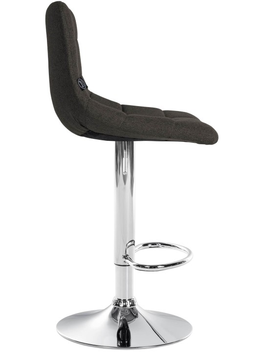 Conjunto de 2 bancos altos em tecido Jerry cromado, cinza escuro