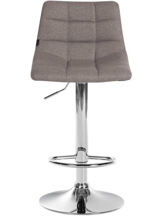 Conjunto de 2 bancos altos em tecido Jerry cromado, cinza Conjunto de 2 bancos altos em tecido Jerry cromado, cinza