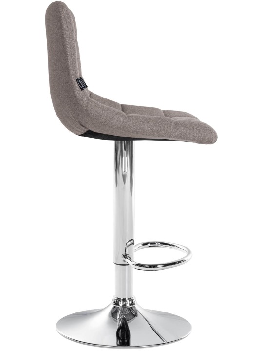 Conjunto de 2 bancos altos em tecido Jerry cromado, cinza Conjunto de 2 bancos altos em tecido Jerry cromado, cinza