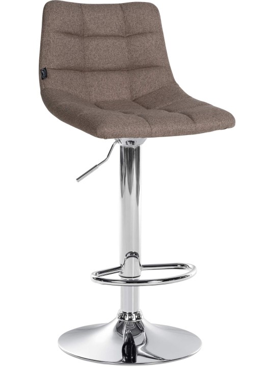 Conjunto de 2 bancos altos em tecido Jerry cromado, taupe