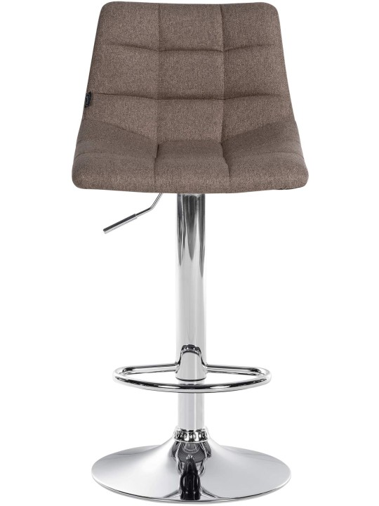 Conjunto de 2 bancos altos em tecido Jerry cromado, taupe