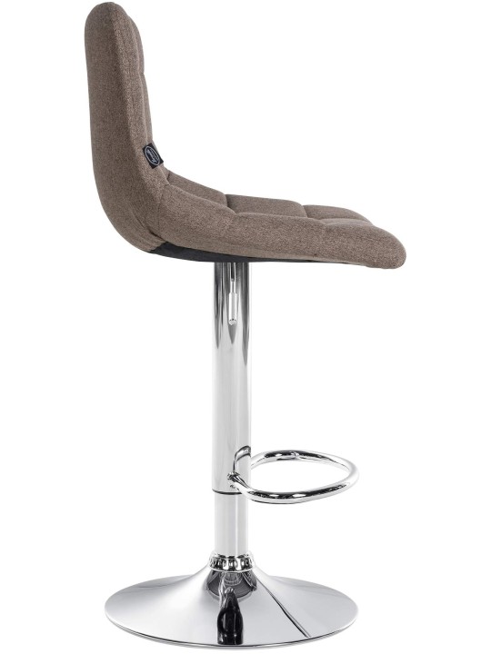 Conjunto de 2 bancos altos em tecido Jerry cromado, taupe