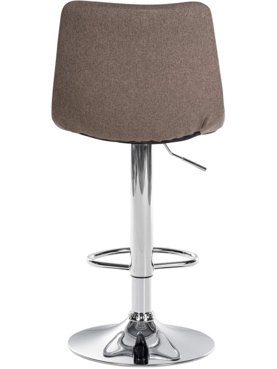 Conjunto de 2 bancos altos em tecido Jerry cromado, taupe