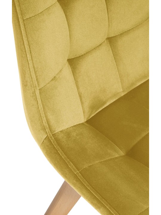 Conjunto de 2 cadeiras de veludo Brook, amarelo