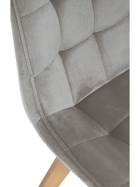 Conjunto de 2 cadeiras de veludo Brook, cinza