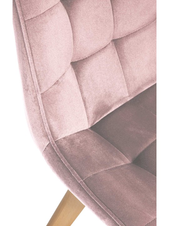 Conjunto de 2 cadeiras de veludo Brook, rosa