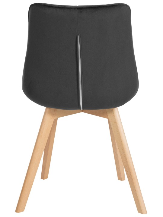 Conjunto de 2 cadeiras de veludo Brook, preto