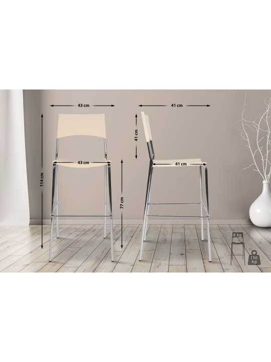 Banqueta alta Gênova, creme