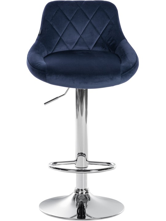 Conjunto de 2 bancos altos Lazio veludo cromado, azul