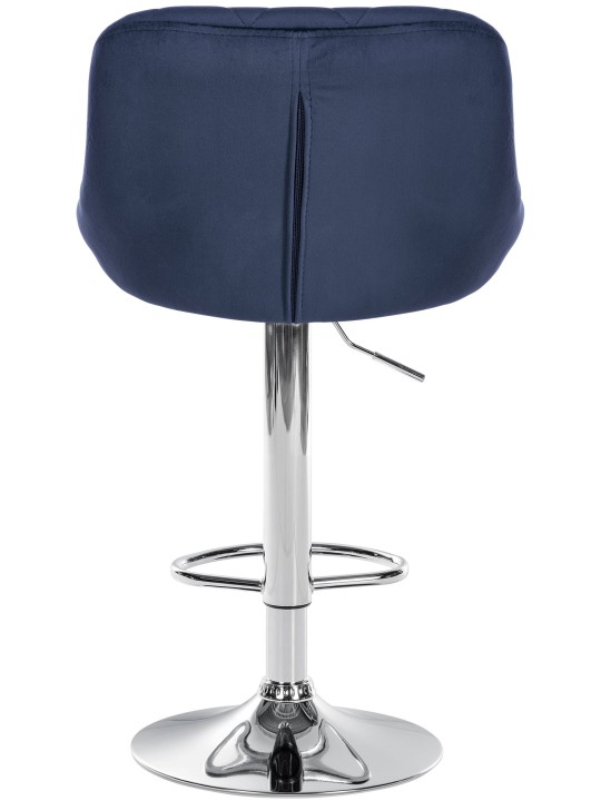 Conjunto de 2 bancos altos Lazio veludo cromado, azul