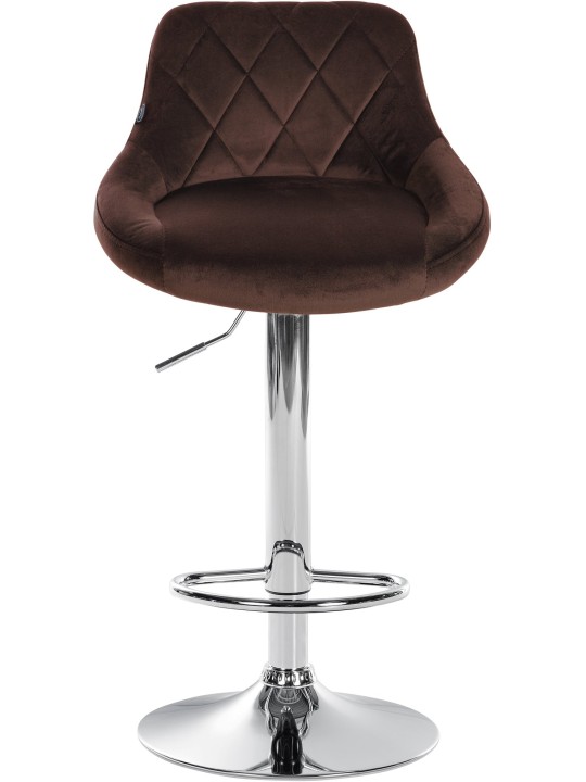 Conjunto de 2 bancos altos Lazio veludo cromado, castanho