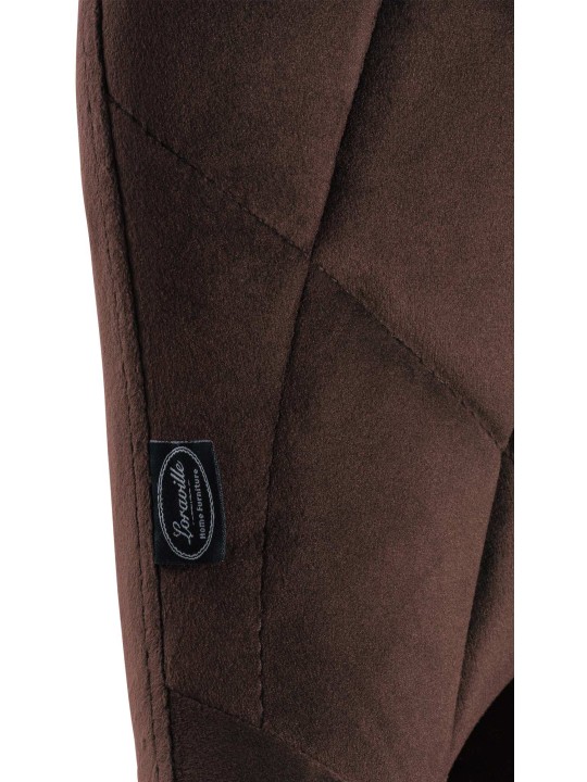 Conjunto de 2 bancos altos Lazio veludo cromado, castanho