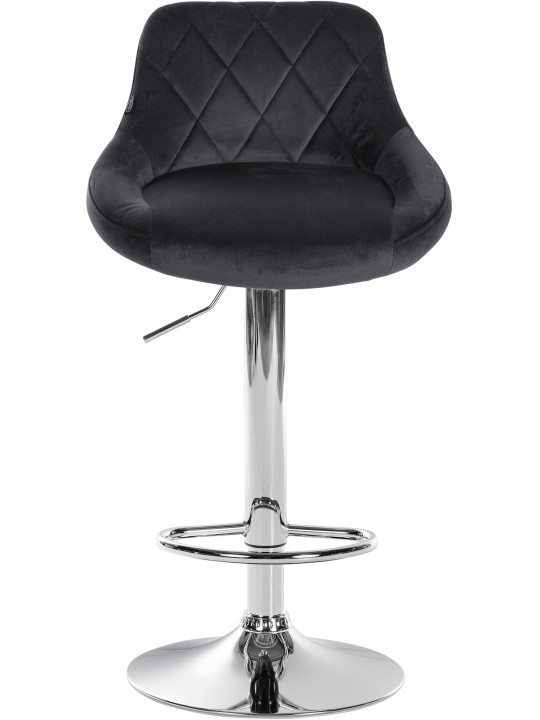 Conjunto de 2 bancos altos Lazio veludo cromado, cinza escuro