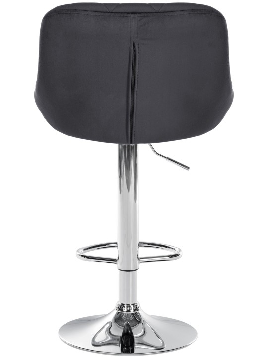 Conjunto de 2 bancos altos Lazio veludo cromado, cinza escuro