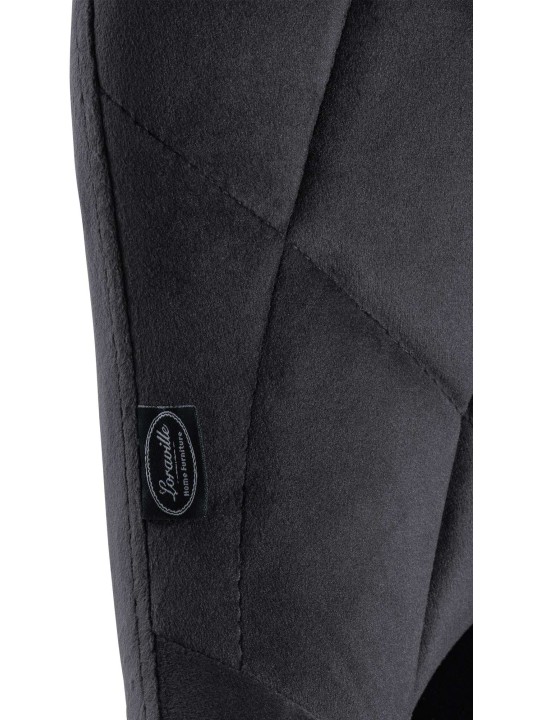 Conjunto de 2 bancos altos Lazio veludo cromado, cinza escuro