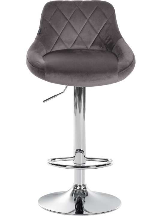 Conjunto de 2 bancos altos Lazio veludo cromado, cinza