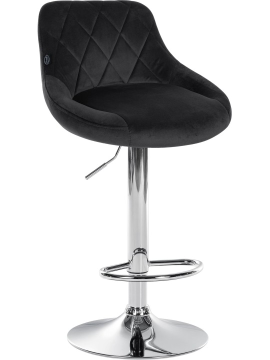 Conjunto de 2 bancos altos Lazio veludo cromado, preto