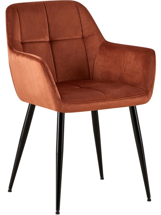 Cadeira para visitantes Emia de veludo, castanho