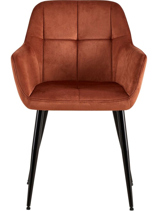 Cadeira para visitantes Emia de veludo, castanho