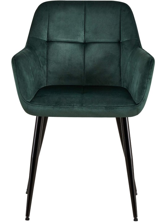 Cadeira para visitantes Emia de veludo, verde