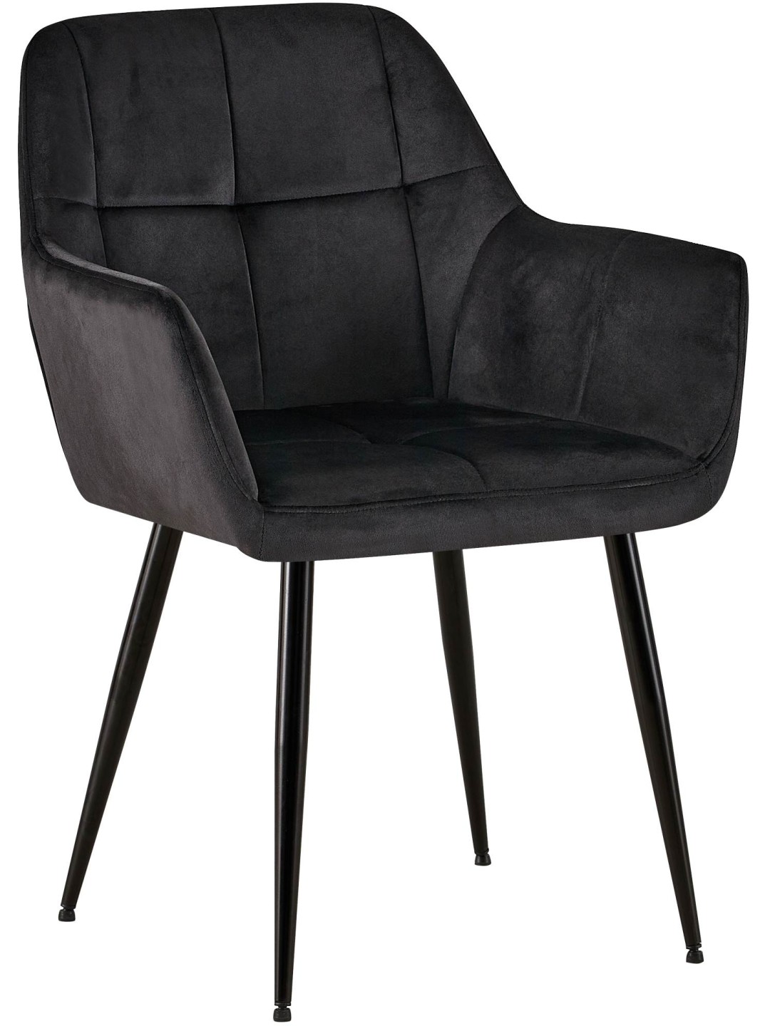 Cadeira para visitantes Emia de veludo, preto