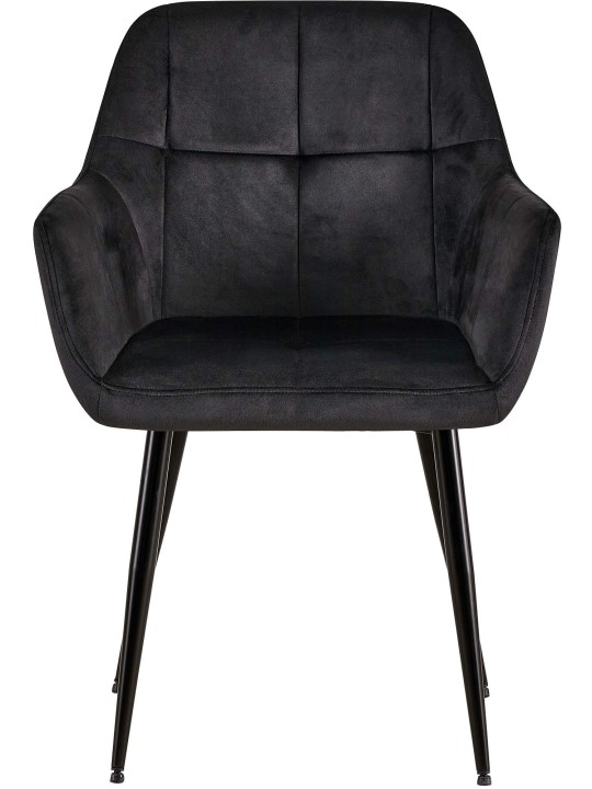 Cadeira para visitantes Emia de veludo, preto
