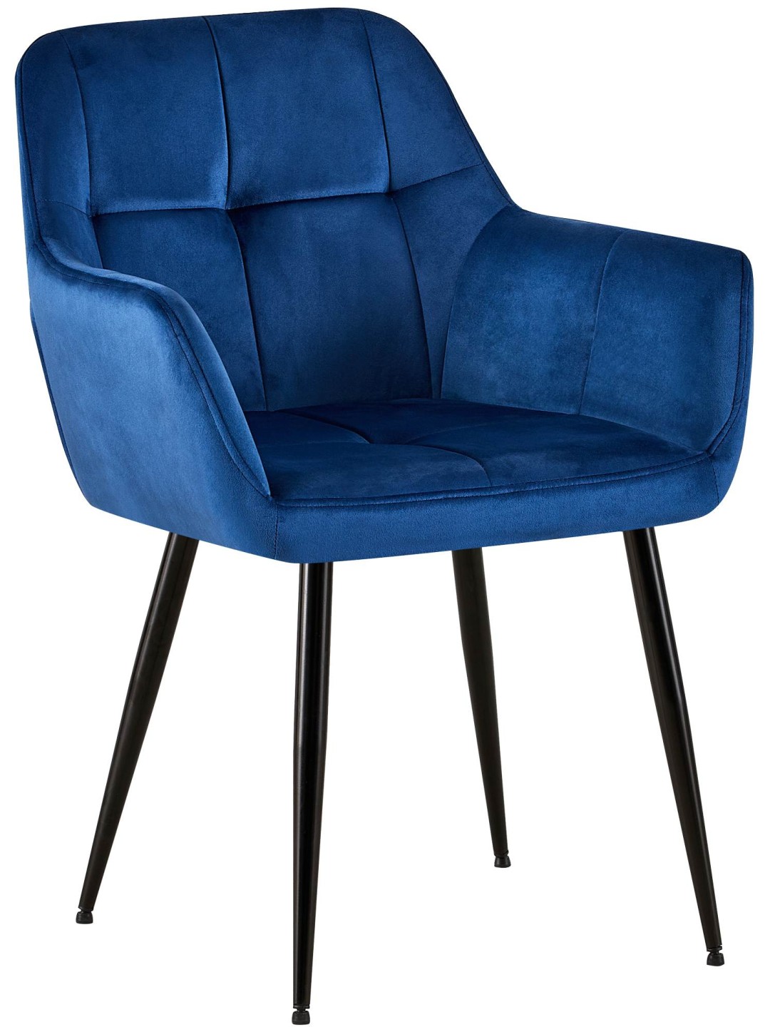 Cadeira para visitantes Emia de veludo, azul