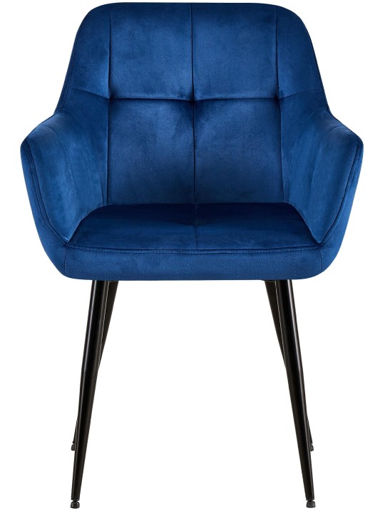Cadeira para visitantes Emia de veludo, azul