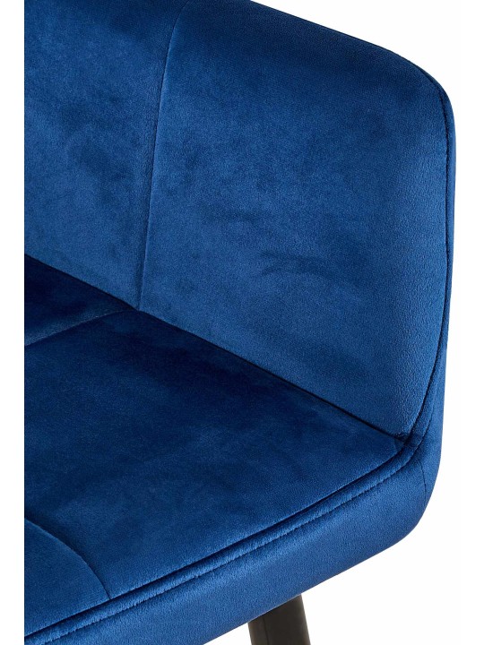 Cadeira para visitantes Emia de veludo, azul