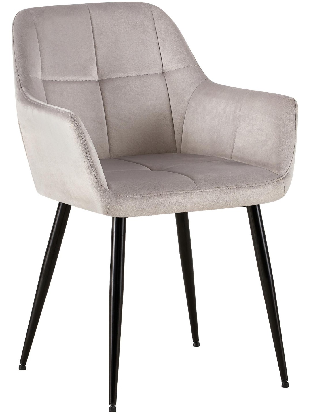 Cadeira para visitantes Emia de veludo, cinza claro