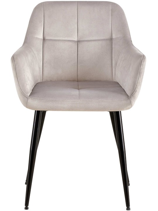 Cadeira para visitantes Emia de veludo, cinza claro